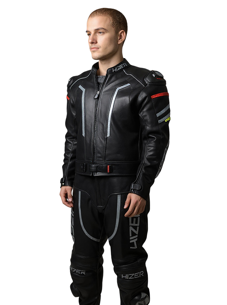 Комбинезон мотоциклетный (кожа) HIZER CE-1070 Gray (L)