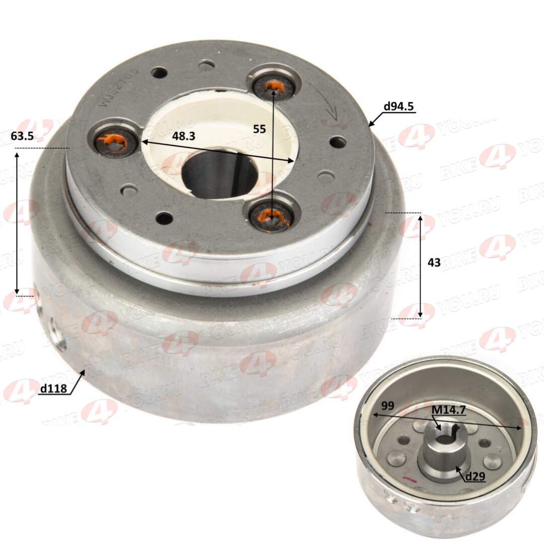 Ротор генератора (магнит) 250 166MM M7 2str LONCIN