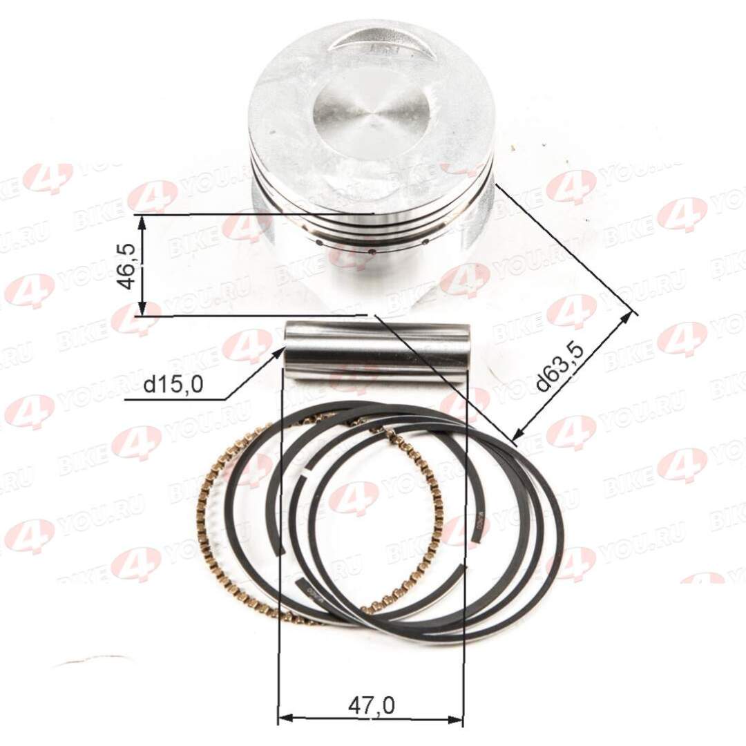 Поршень в сборе d=63,5 mm 163FML-2 (CB200-C) 163FML (CG200-A)