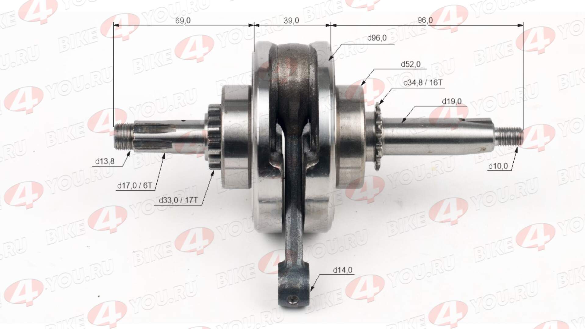 Коленвал 154FMI-3 (C125)(54*54) 125см3 ZS