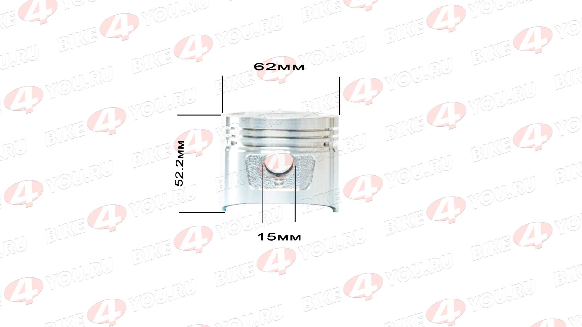 Поршень в сборе d=62mm 162FMJ150 (CG150D)  150см3 ZS X-TECH 62х52,2х15