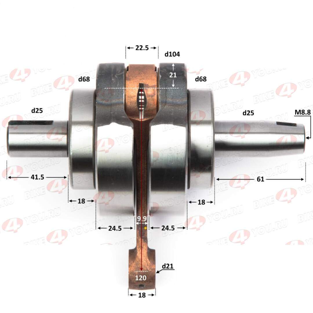 Коленвал 250 166MM M7 2str LONCIN