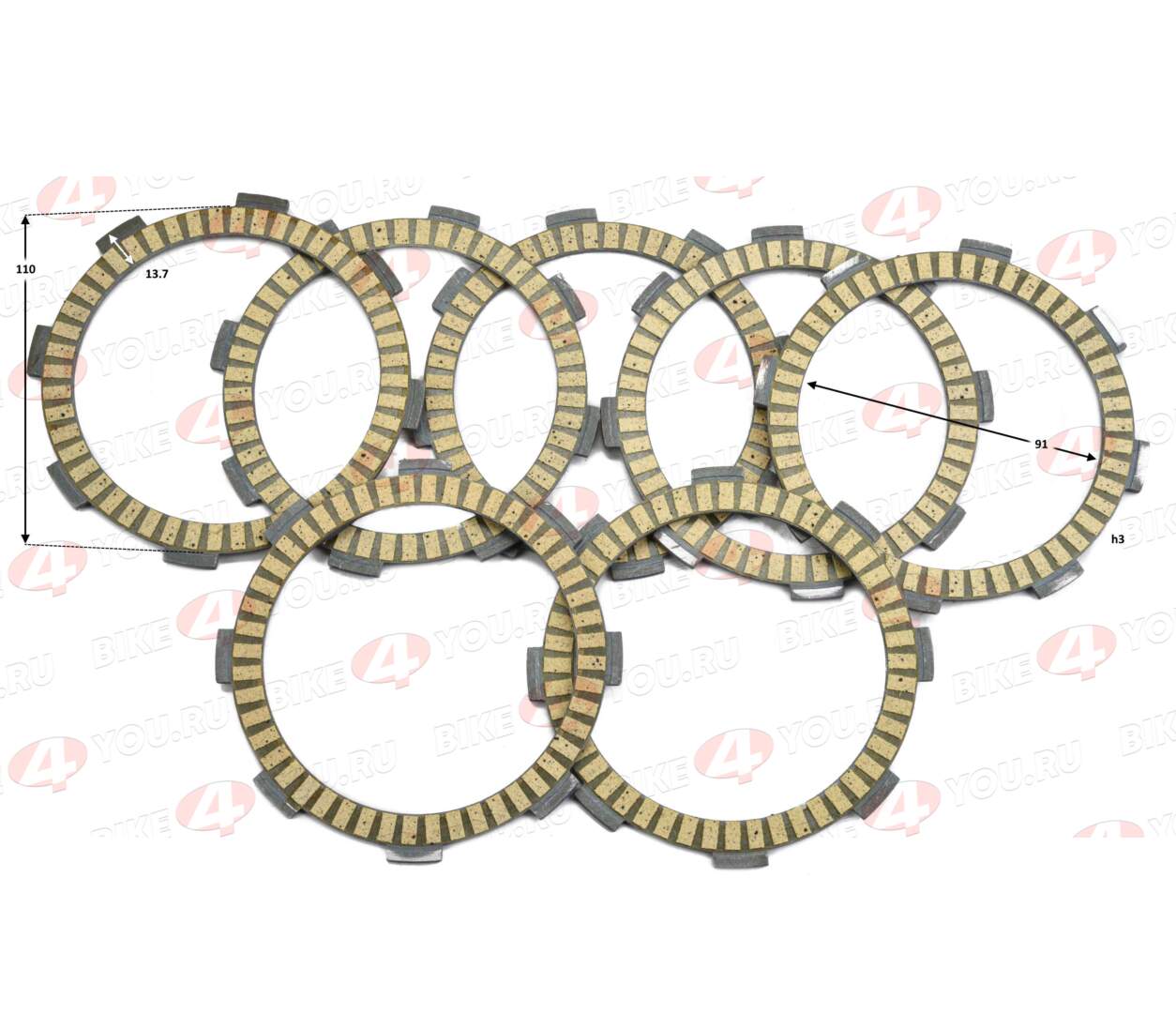 Диски сцепления (комплект)172FMM-3A (CB250-F) X-TECH