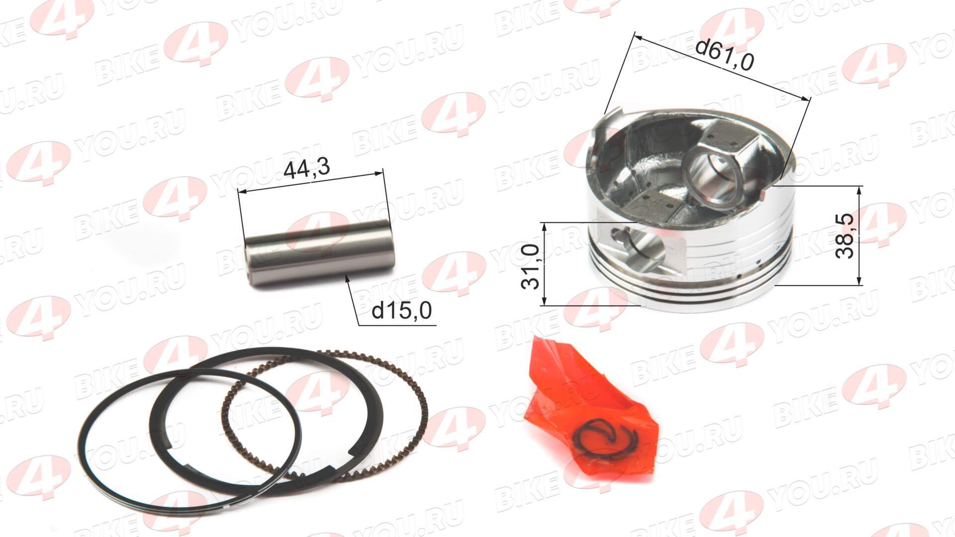 Поршень в сборе d=61mm 161QMK 200см3 с реверсом