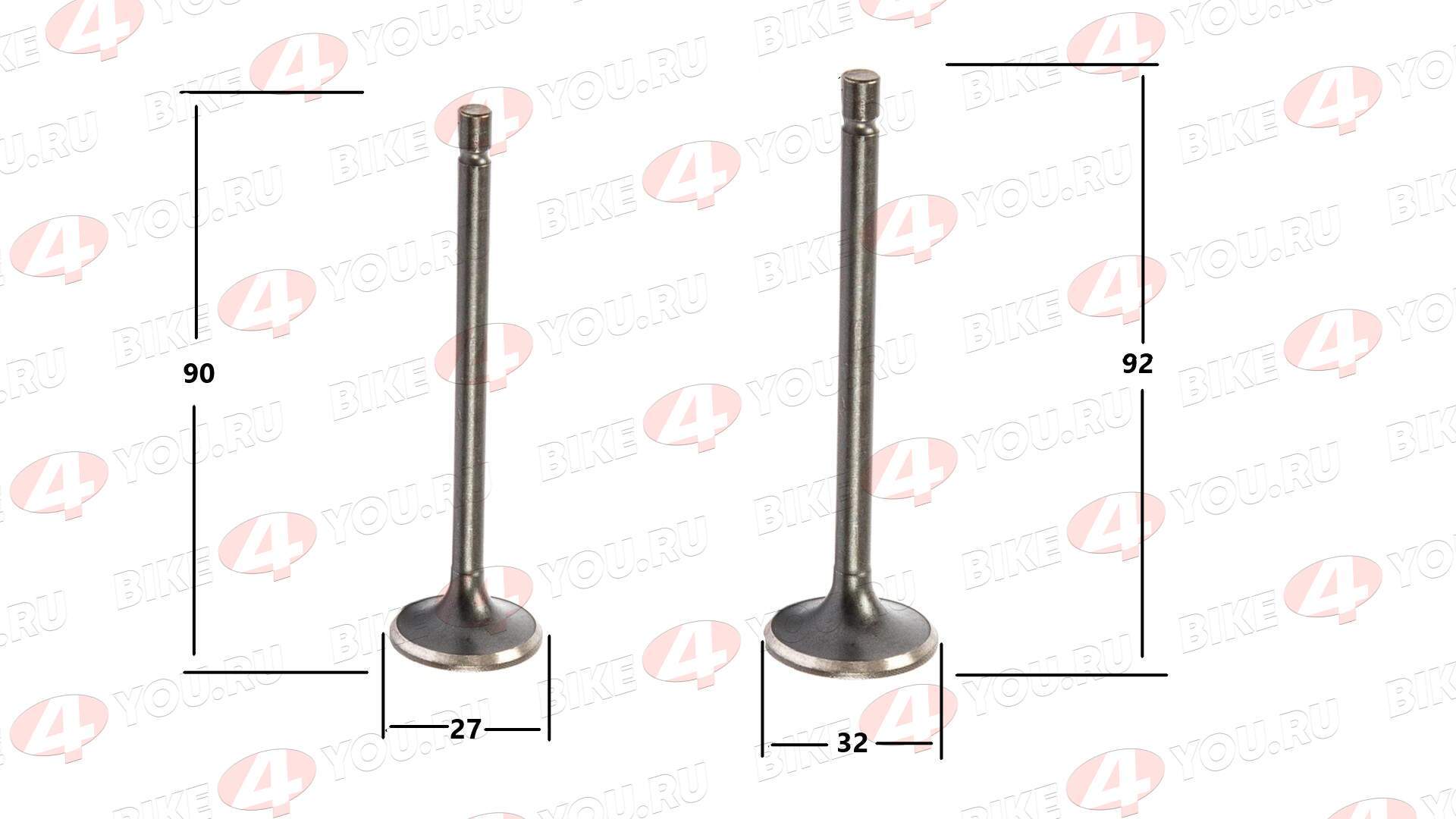 Клапаны ГРМ 163FML (CG200-A) (компл=2шт) X-TECH