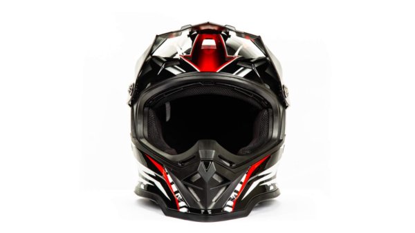 Шлем мото кроссовый HIZER B6197 #3 (M) black/red/white