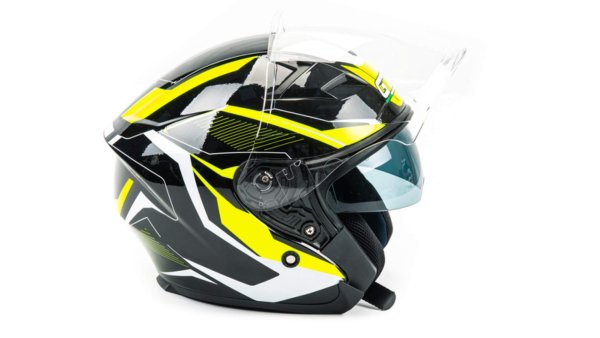 Шлем мото открытый GTX 278 #2 (M) BLACK/FLUO YELLOW WHITE (2 визора)