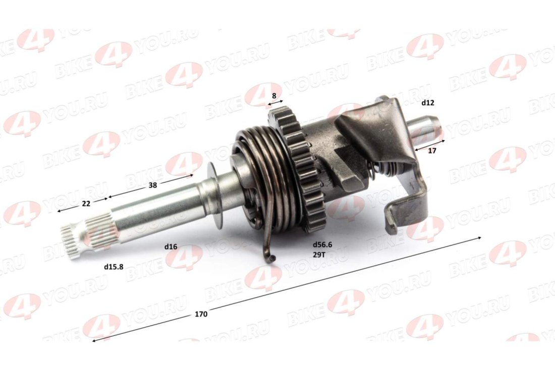 Вал кикстартера в сборе 174MN-3 (CBS300) ZS 