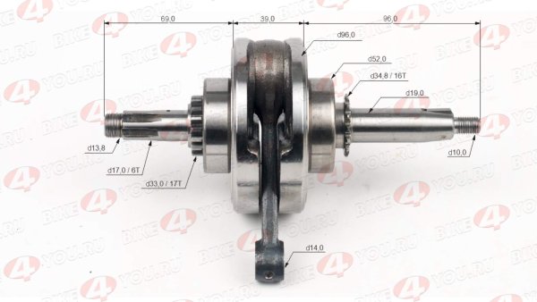 Коленвал 154FMI-3 (C125)(54*54) 125см3 ZS