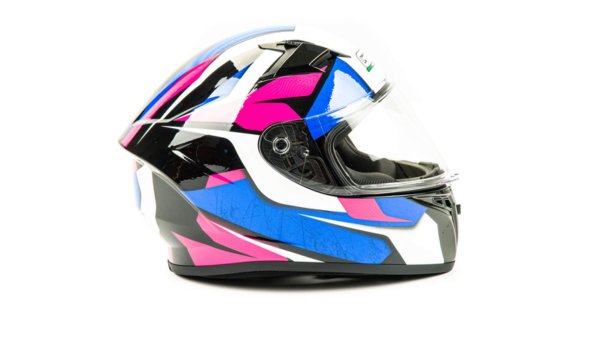 Шлем мото интеграл GTX 578 #3 (M) BLACK/PINK BLUE WHITE