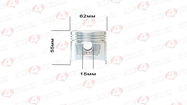 Поршень в сборе d=62mm 162FMJ (CG150D) 162FMJ-B (CG150D-B) 62х55х15