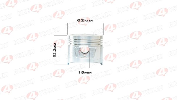 Поршень в сборе d=62mm 162FMJ150 (CG150D)  150см3 ZS X-TECH 62х52,2х15