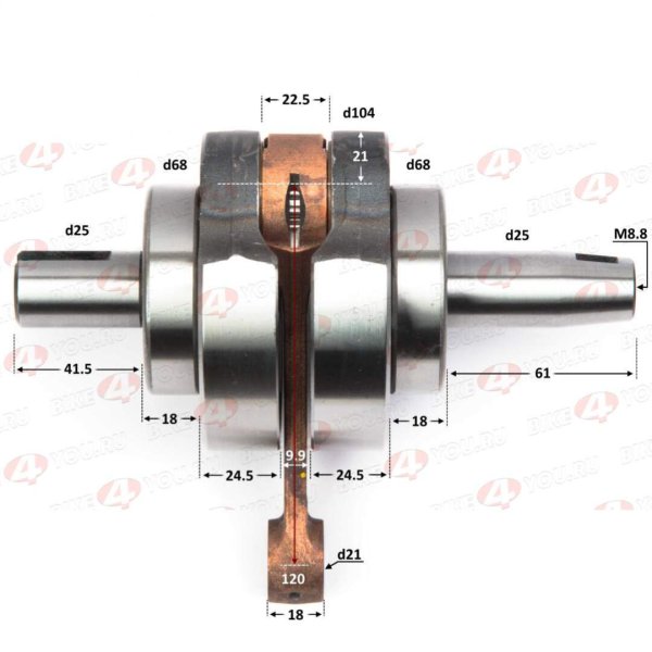 Коленвал 250 166MM M7 2str LONCIN