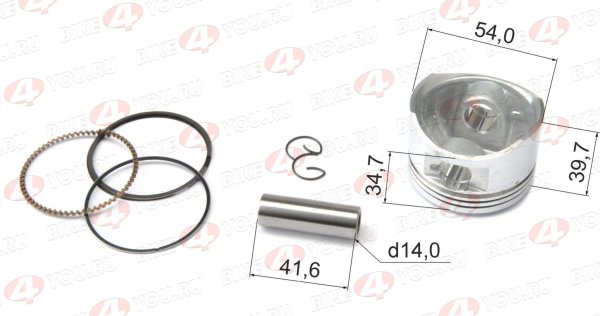 Поршень в сборе 154FMI 125см3 D=54  X-TECH