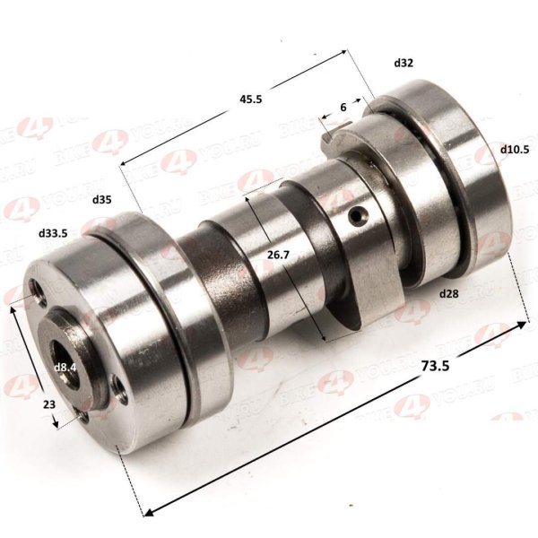Распредвал 154FMI/154FMI-2 (S125)(54*54) 125см3 ZS X-TECH