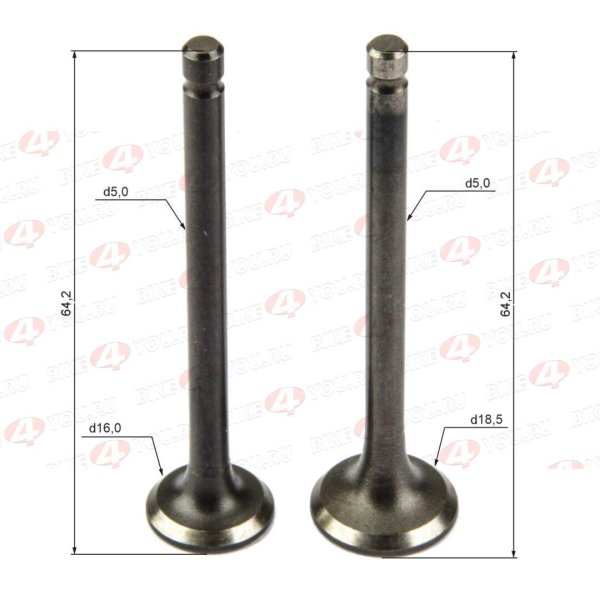 Клапаны 139QMB 50/80см3  X-TECH