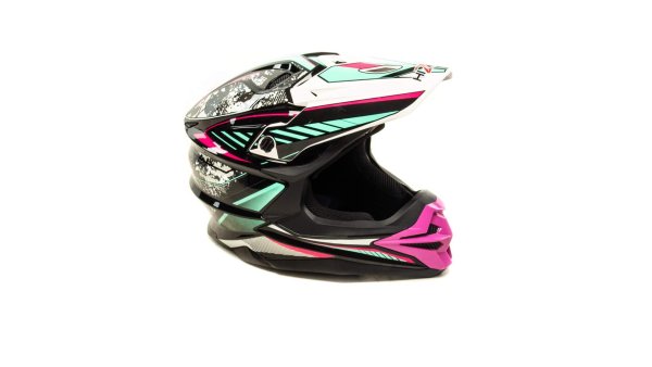 Шлем мото кроссовый HIZER J6803 #5 (L) BLACK/NEON FUCHSIA