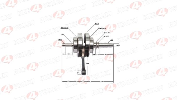 Коленвал в сборе 169MM (CB250-A) water, 2V, ZS