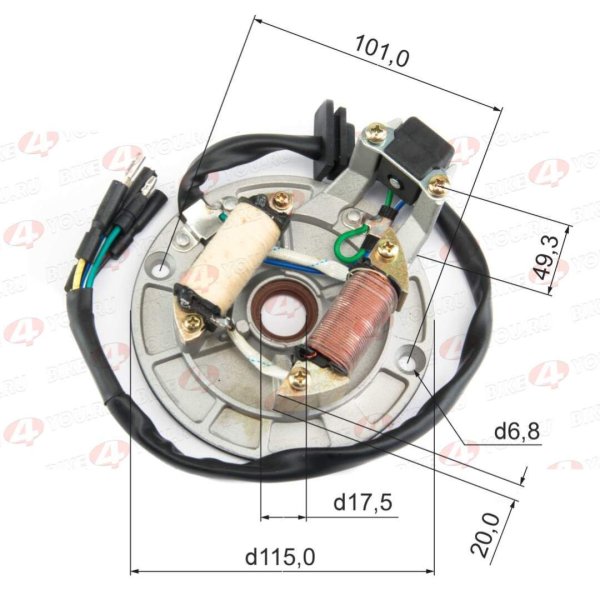 Статор генератора 156FMJ140см3 YX140 (W063) X-TECH